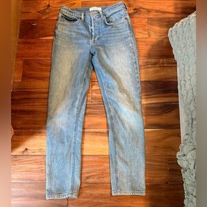denim Forum Yoko High Rise Slim Jeans 28 Light  Aritzia Straight Denim (0341)